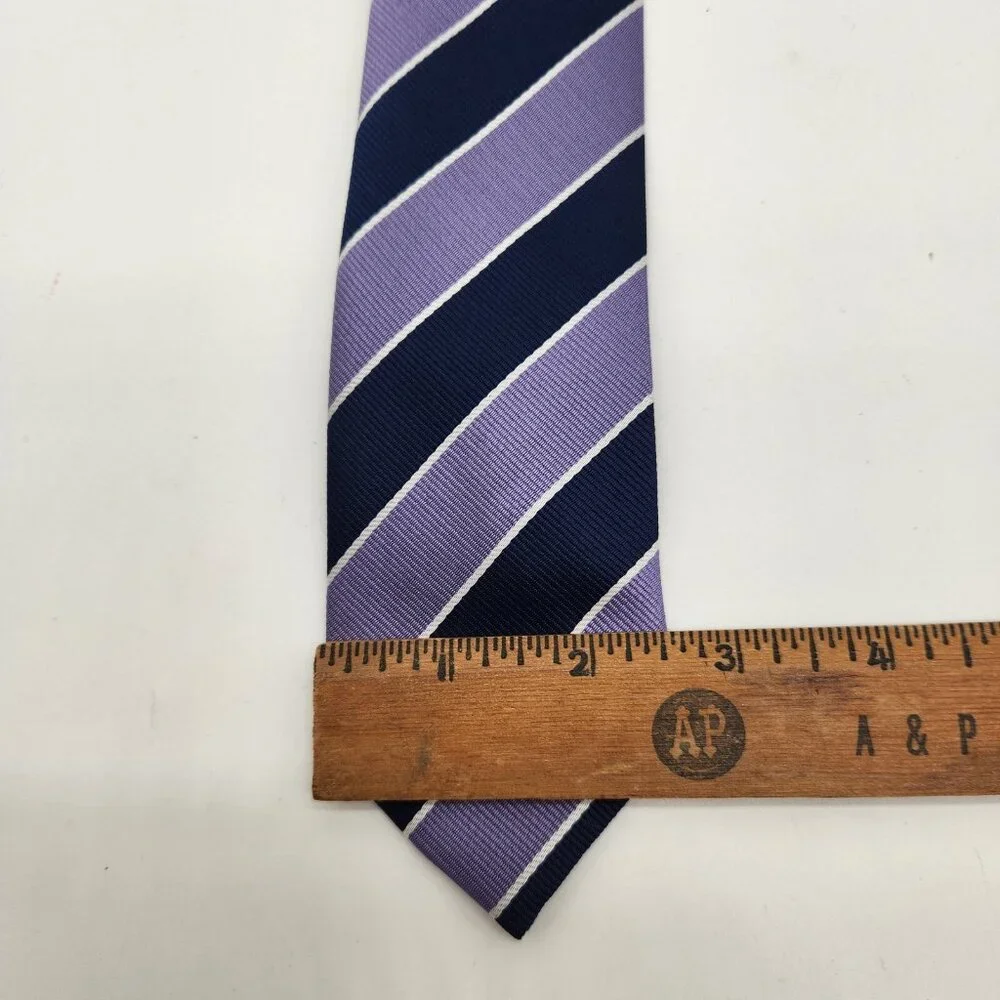 Boys Clip On Neck Tie‎ Blue Striped 17